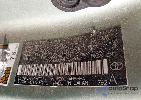 2009 Toyota Prius from USA, damaged, VIN JTDKB20U697866064